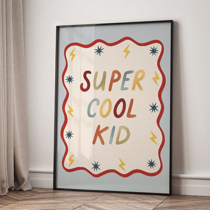 Funny Cartoon Super Cool Kid N - Baby Nursery Modern recension och pris