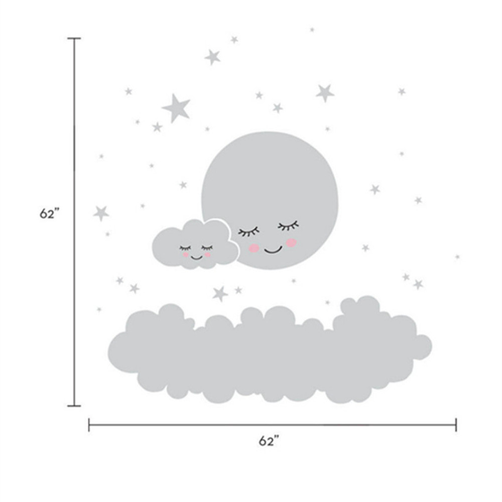 Beautiful Moon stars Wall Deca - Baby Nursery Vinyl Wall Stickers recension och pris